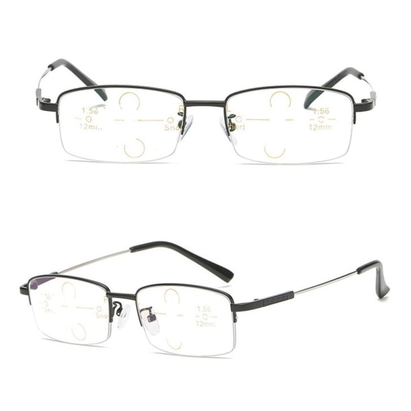 Lesebriller med anti-blått lys Firkantede briller SVART Black Strength 250