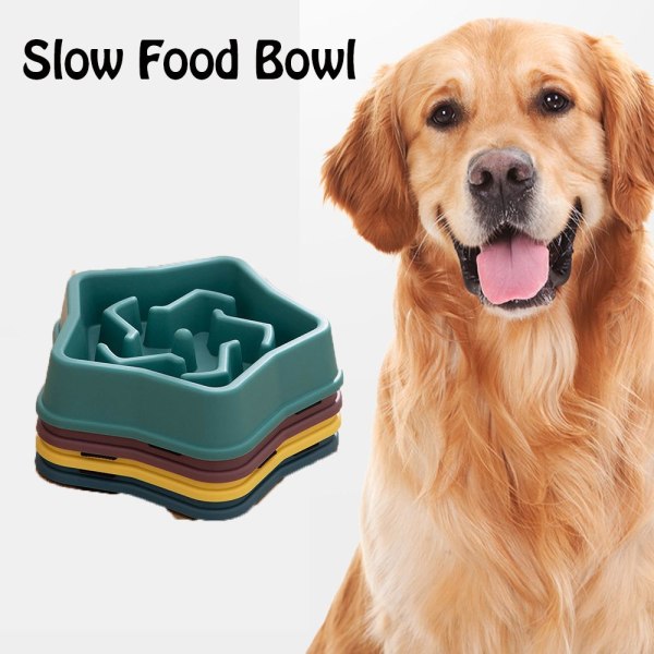 Pet Slow Food Bowl Slow Feeder GUL yellow
