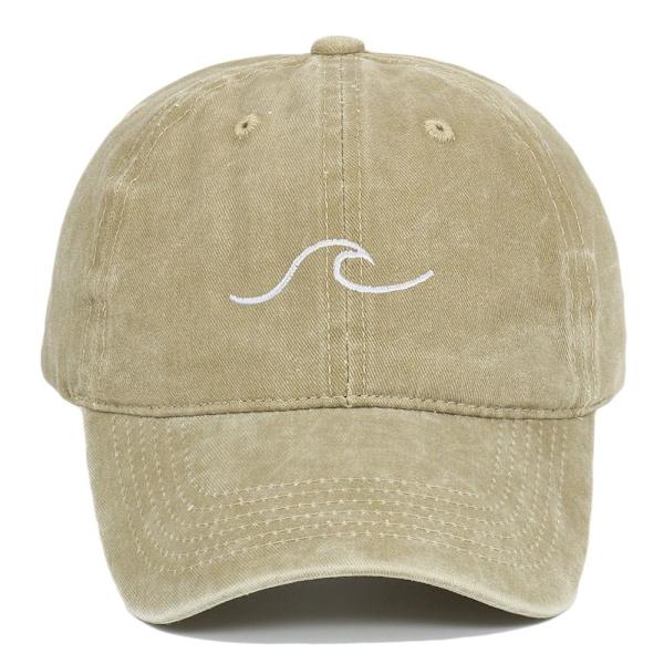 Wave Broderi Baseball Kepsar Distressed Faded Cap KHAKI khaki