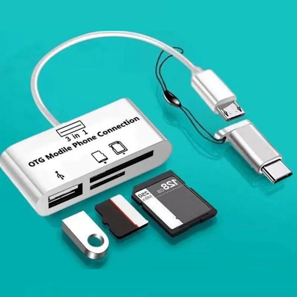 Type-c Micro USB OTG Adapter HVID White