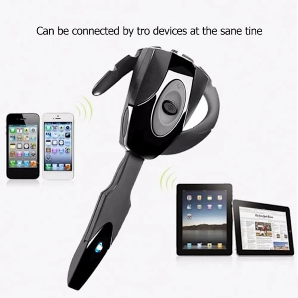Bluetooth Headset Enkelt ørekrog SORT black