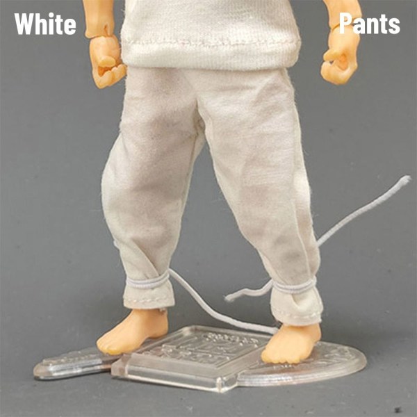 1/18 Pienoisvaatteet Soldier casual housut VALKOINEN PANTS PANTS White Pants-Pants