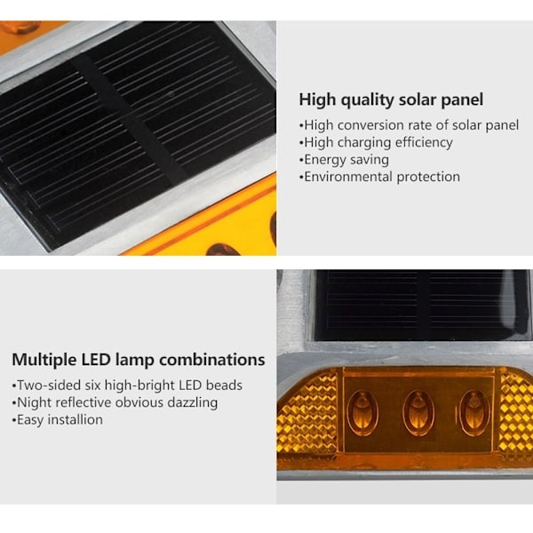 Solar Road Stud Light Trafikmarkeringsljus GRÖNT BLINKAR GRÖNT Green flashing