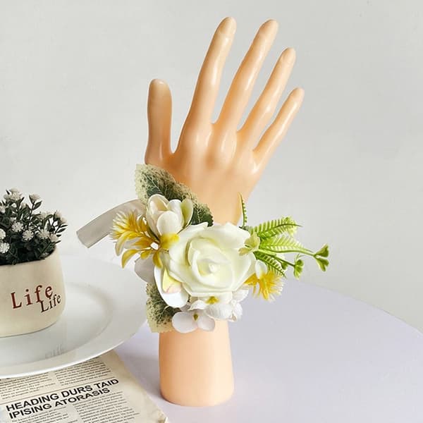 Rose Håndledd Bracet Bride Håndledd Blomster BLÅ Blue