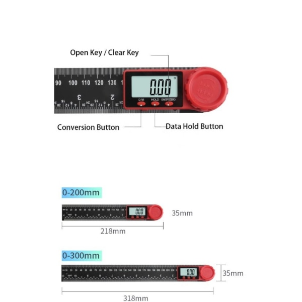 Digital Protractor Foldevinkel Finder 300MM 300mm