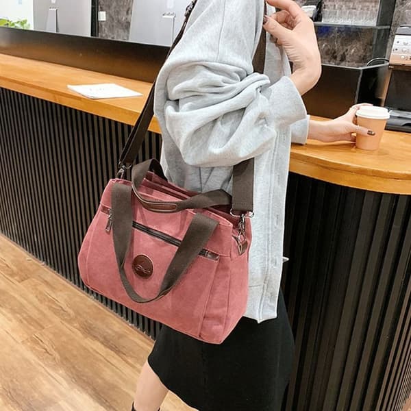 Lærredstaske Messenger Bag SORT black