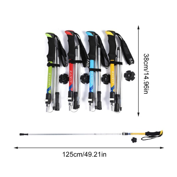 Walking Justerbar Trekking Pole Stick gul