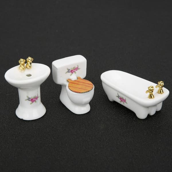 Dollhouse Set Badrumsmodell VIT VIT White