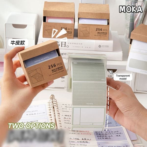256 PCS/Box Muistilehtiö Study Sticky Note 01-GRADIENT GREEN 01-Gradient Green