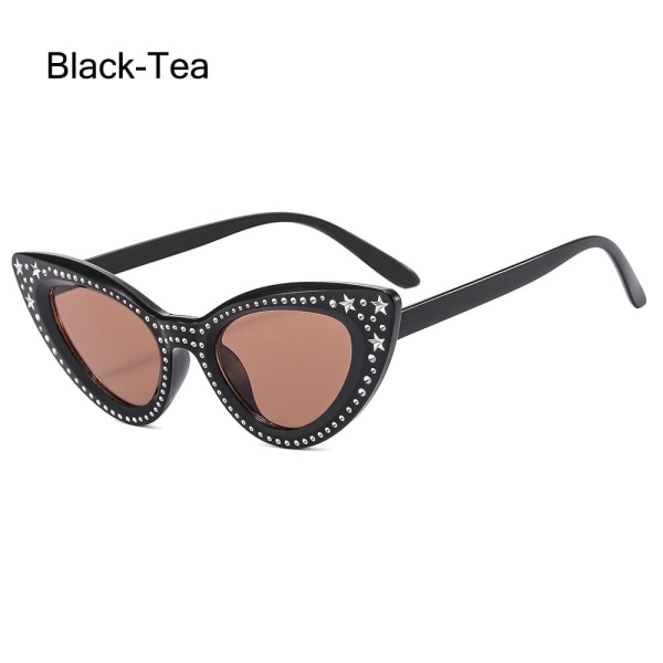 Cat Eye solglasögon för kvinnor Diamond solglasögon BLACK-TEA Black-Tea