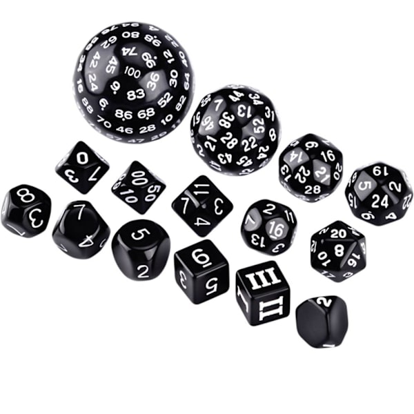 15 st Akryl Multi Side Tärning Set VIT white