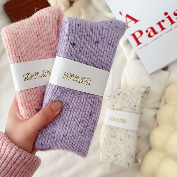 Termiske lange strømper Cashmere uldstrømper BEIGE beige