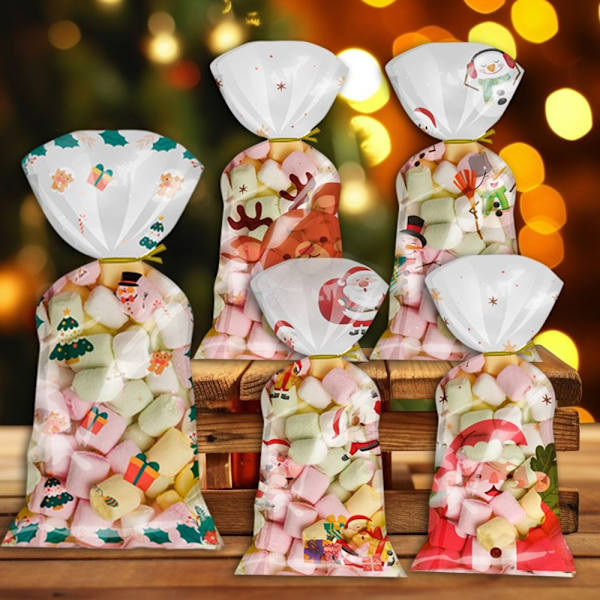 50 st julgodispåsar Xmasförpackningspåsar C C C