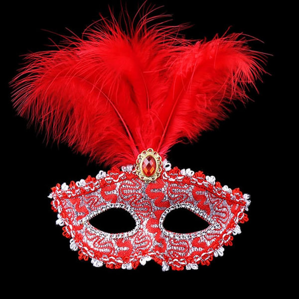 Venetian Masks Half Face Face Cover PUNAINEN red