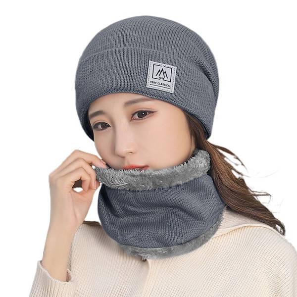 Lue Lue Skjerf Hals Skjerf Cap GRÅ Grey