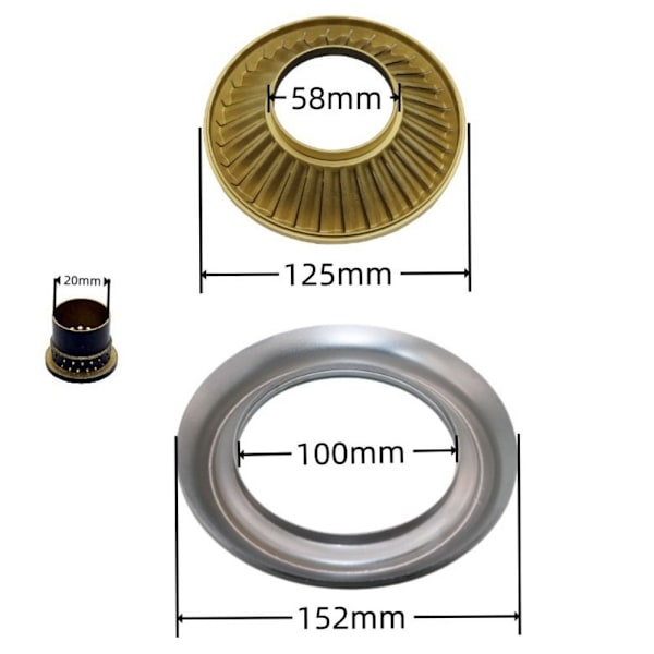 Inbäddade gasspisspridare Rostfria lock set