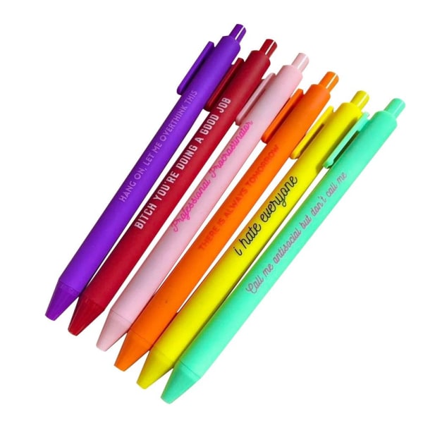 6/8 kpl kuulakärkikynät Colorful Girl Power Pens 6 kpl 6 kpl 6PCS