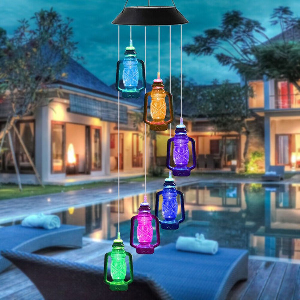 Solfotogenlampa Wind Chime Lampa Utomhusbelysning