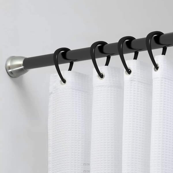 24 st Duschdraperikrokar Duschdraperiringar Duschdraperi Black 24 Pcs-24 Pcs