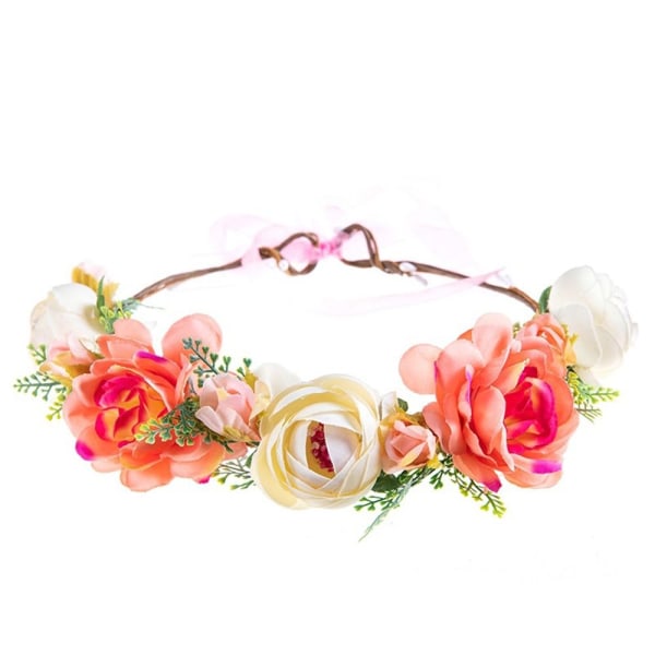 Flower Pannband Bohemian Flowers Wreath ROSA Pink