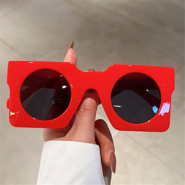 Fyrkantiga Solglasögon Solglasögon RÖDA Red