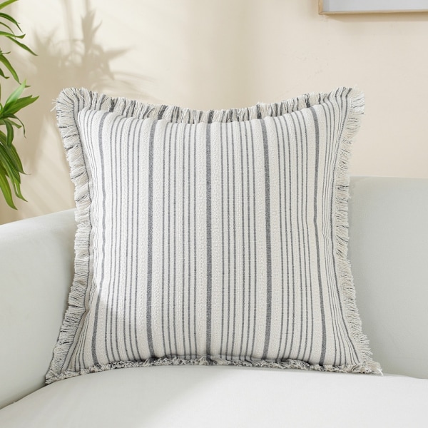 2 stk. Pudebetræk med frynser blødt pudebetræk gray 2pcs-2pcs