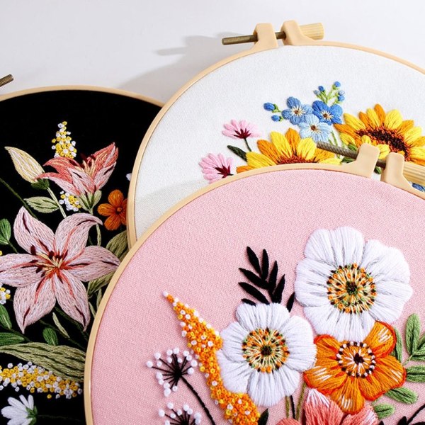 Øvingssett for broderisøm Blomsterbroderi C C C