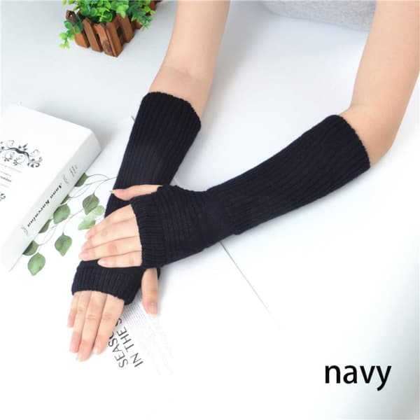 Fingerless Gloves False Sleeves NAVY navy