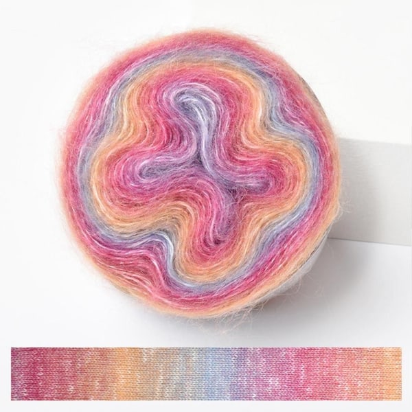 250M Rainbow Mohair Lanka Gradient Color Cake Lanka 10 10 10
