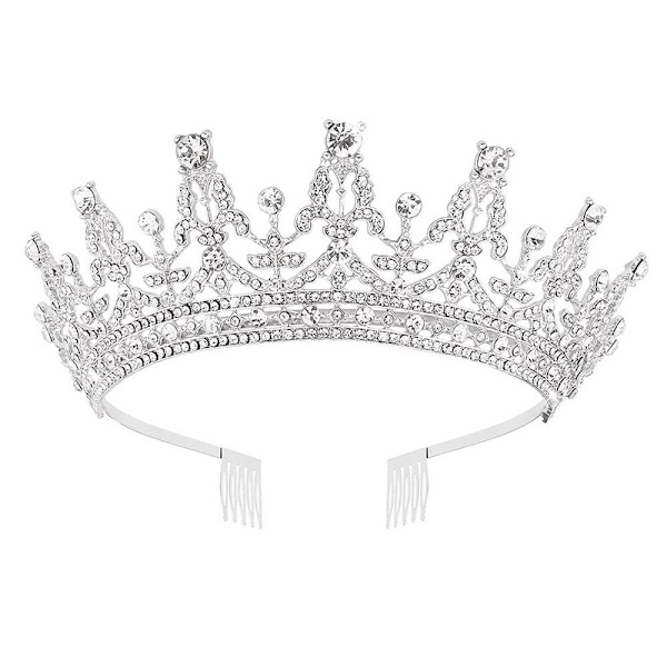 Full Diamond Crown Crown Tiara SILVER Silver