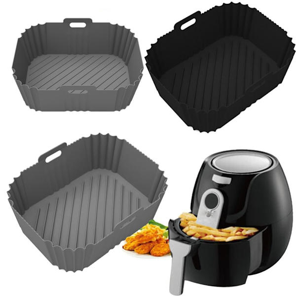Air Fryer silikongryte for NINJA DZ201/DZ401/DZ550 GRÅ grey