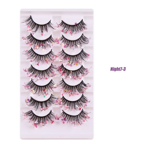 7 Par Glitter Lashes Night Luminous Lösögonfransar NIGHT7-3 Night7-3