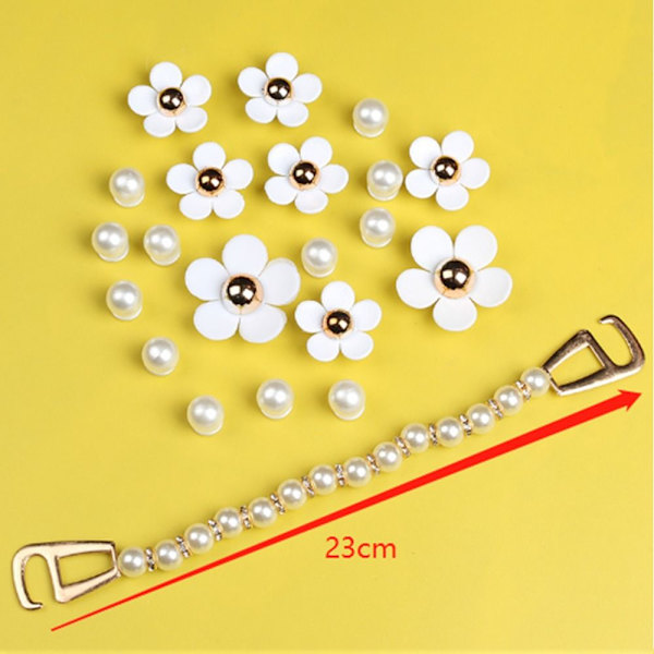 Pearl Flower Sko Spænde Sko Dekorationsclips B B B