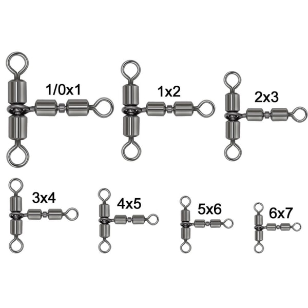 10 stk. fiskepindslinestik 3-vejs 2X3 2X3 2x3