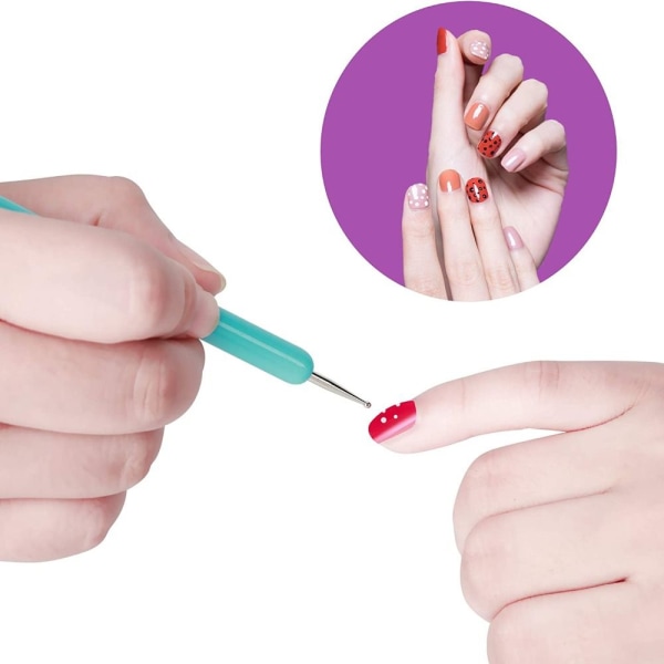 Nail Art Pensel Maleri Tegning MULTICOLOR multicolor