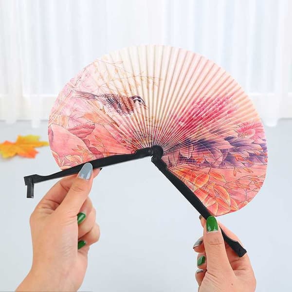 6 Stk Papir Folding Fan Danse Fan Håndvifte Style Random