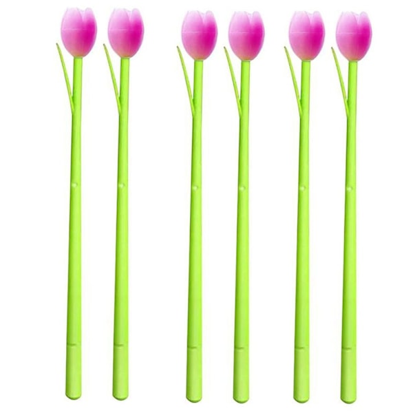 6st Tulip Kulspetspennor Färgskiftande ROSA pink