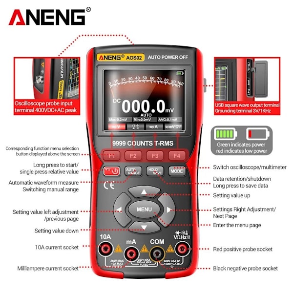 Digitalt oscilloskop multimeter AOS02 PRO AOS02 PRO AOS02 Pro