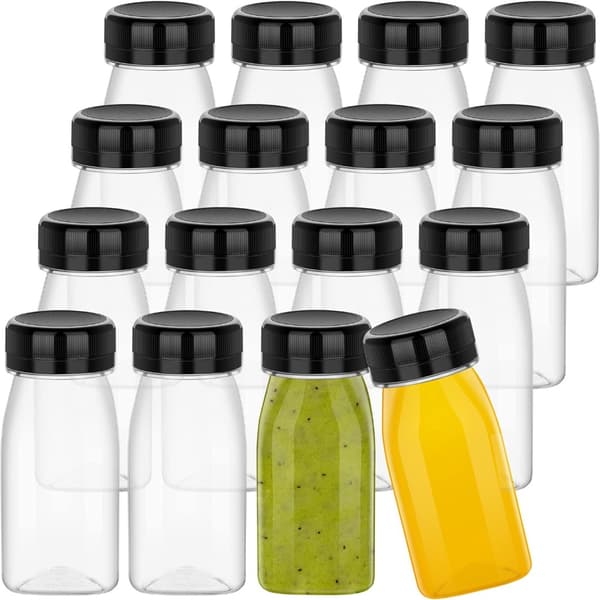 4 st Juiceflaskor Klara dryckesbehållare VIT LOCK VIT LOCK White Lid