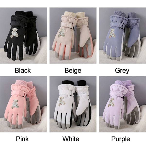 Varme Kvinder Ski Handsker Full Finger Handsker SORT black