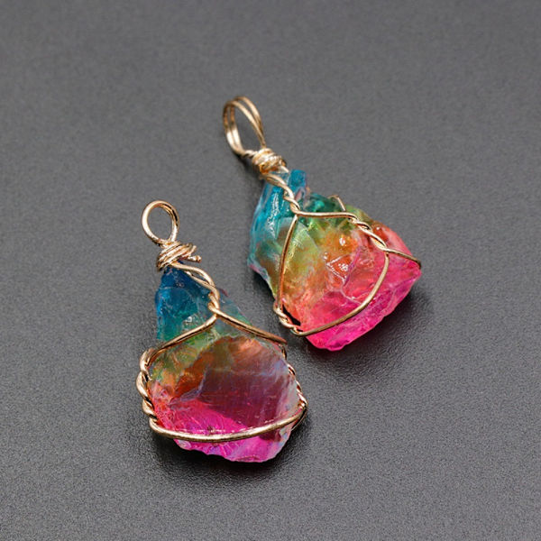 2stk Naturstein anheng Winding Ametysts Pendel CLEAR Clear Quartz