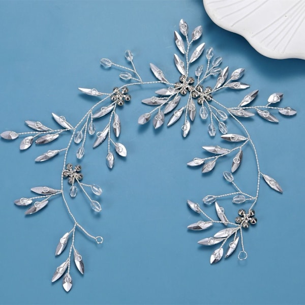 White Crystal Pannband Rhinestone Hårband Tiara smycken