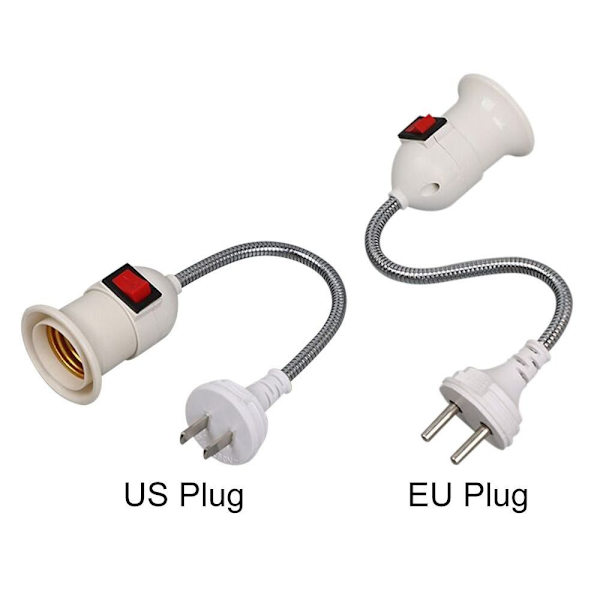 E27 Lampe Sokkel med Switch Lampe Pære Holder EU STIK EU STIK EU PLUG