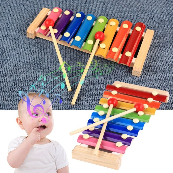 8 skala leksak Xylofon Montessori pedagogisk leksak