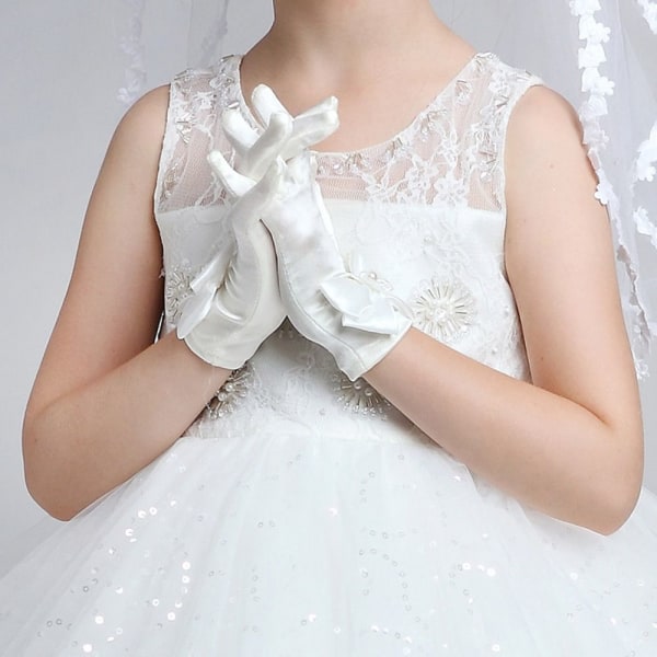 Prinsesse Handsker Fuldfinger Luffer HVID white