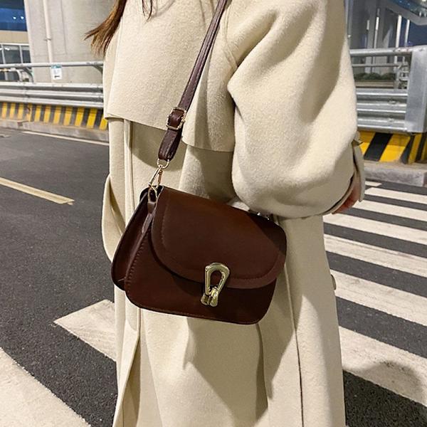 Messenger Axelväska Crossbody Väskor MÖRKBRUN dark brown