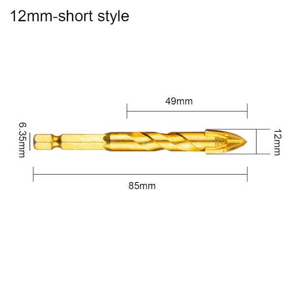 Drill Bits Triangle Bit 12MMSHORT STIL KORT STIL 12mmshort style