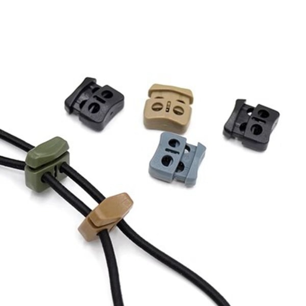 4 stk Fjedersnor Låse Toggle Stopper SORT Black