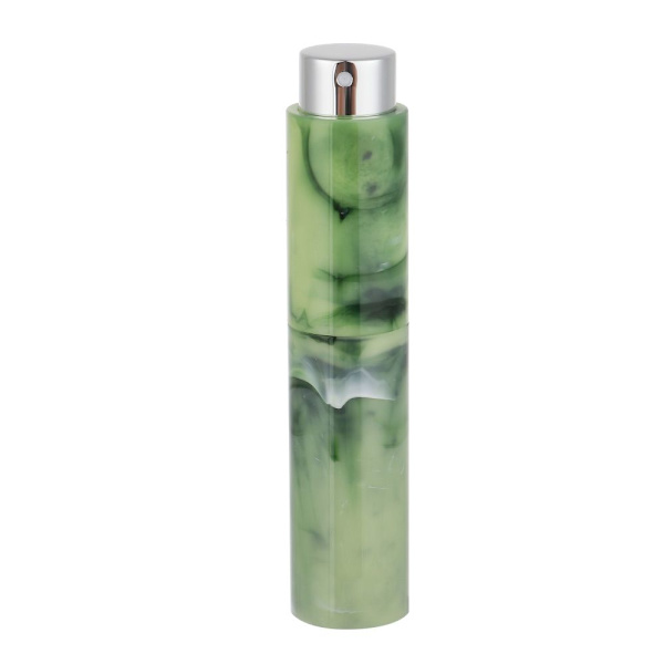 10 ml parfymsprayflaska påfyllningsbar flaska GRÖN-SILVER CAP