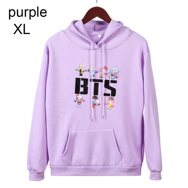 BTS Hoodies Hösttröjor PURPLE XL purple XL